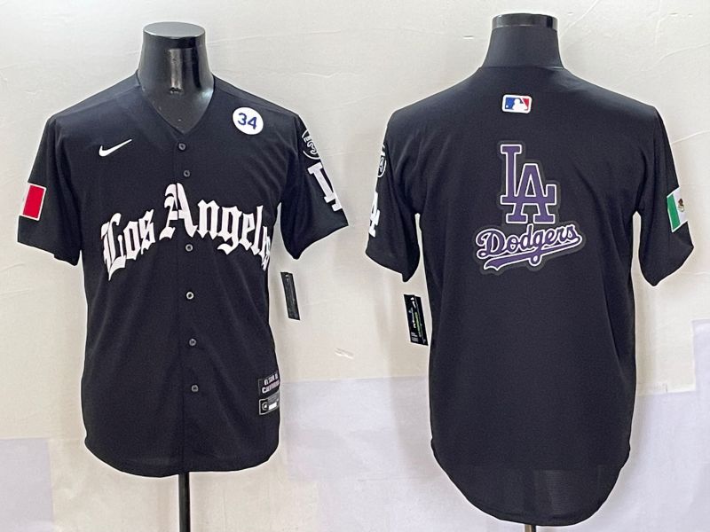 Men Los Angeles Dodgers Blank Black Five generations Joint Name 2025 Nike MLB Jersey style 26->los angeles dodgers->MLB Jersey